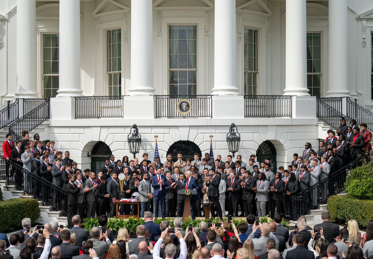 Dan Scavino (@scavino47) on Twitter photo The 2024 National Champions visited the <a href="/WhiteHouse/">The White House</a> today.
Congratulations <a href="/OhioStateFB/">Ohio State Football</a>! The 2024 National Champions visited the <a href="/WhiteHouse/">The White House</a> today.
Congratulations <a href="/OhioStateFB/">Ohio State Football</a>!