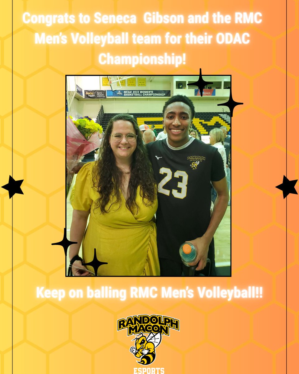 Congrats to Seneca Gibson and the RMC Men's Volleyball team on their ODAC Championship win this weekend!

#esports #cod #rmc #yellowjackets #odac #volleyball #yipee #win
