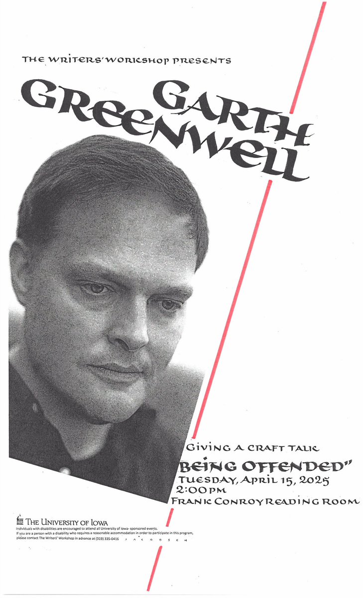 Friends in Iowa City, I’m giving a talk on Miranda July and the work offensiveness can do in art tomorrow Tues 4/15 at the Writers’ Workshop. 2pm, Dey House, please come say hi.