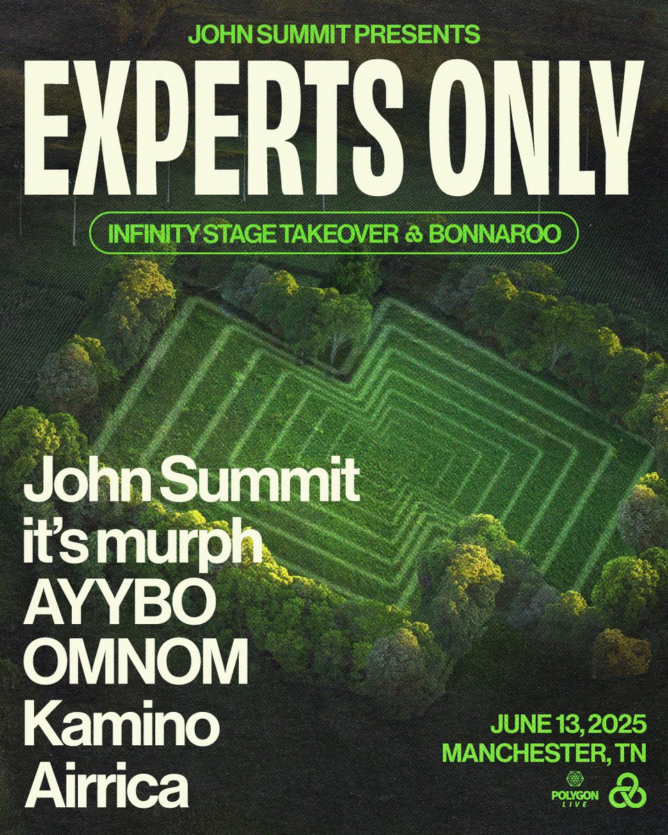 John Summit’s: Experts Only is set to take over the new Bonnaroo Infinity Stage on Friday, June 13th.