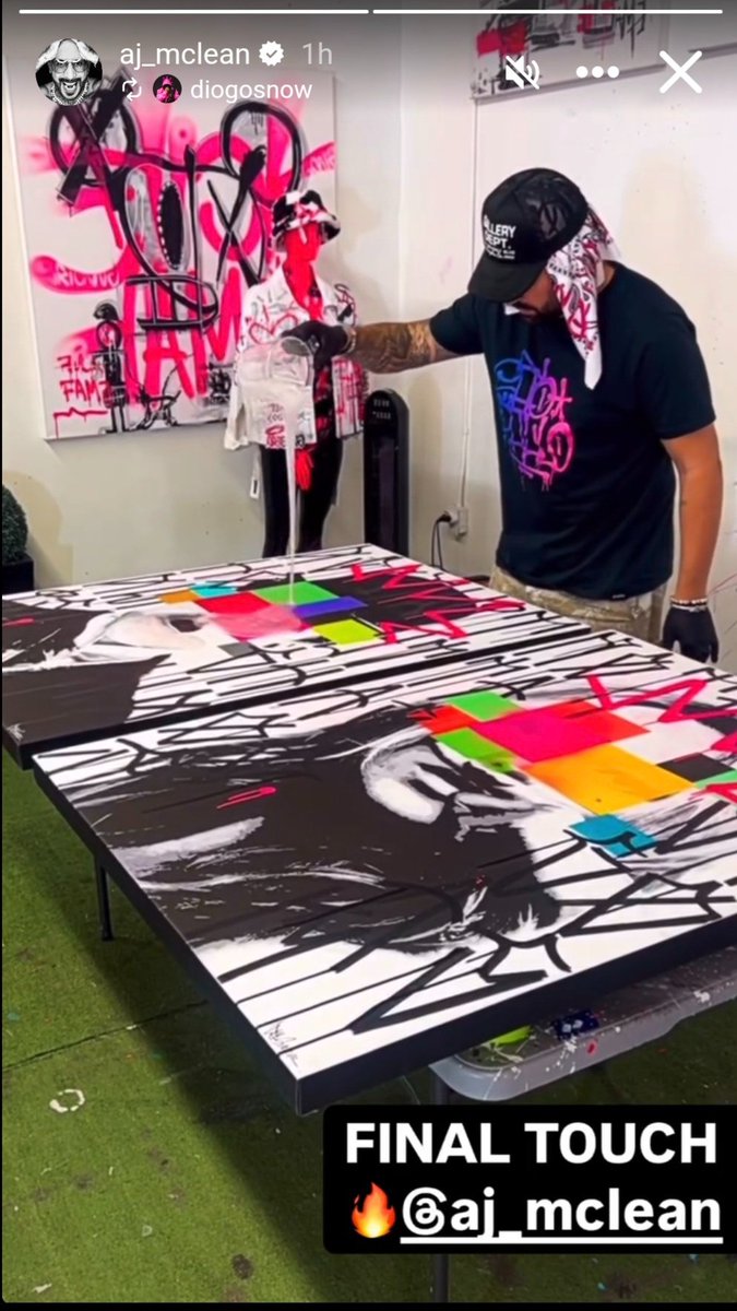 misha_bsb's tweet image. screenshots of a video clip in AJ Mclean&apos;s IG story:

#FinalTouch 👀 👀