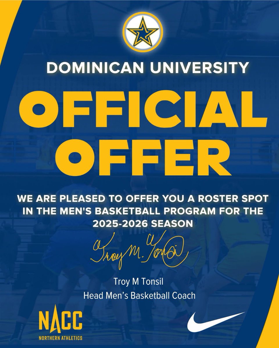 Landon McKinney (@landonmckinney_) on Twitter photo After a great visit I am blessed to receive an offer from Dominican University. Thank you to <a href="/CoachTTonsil/">Troy M. Tonsil, MSMβ’ πΊπΈπ¬πΎ</a> and his staff.
<a href="/HankampScott/">Scott Hankamp</a> <a href="/KevinMoses38/">Kevin Moses LLC</a> <a href="/GrovesAthletics/">Groves Athletics</a> After a great visit I am blessed to receive an offer from Dominican University. Thank you to <a href="/CoachTTonsil/">Troy M. Tonsil, MSMβ’ πΊπΈπ¬πΎ</a> and his staff.
<a href="/HankampScott/">Scott Hankamp</a> <a href="/KevinMoses38/">Kevin Moses LLC</a> <a href="/GrovesAthletics/">Groves Athletics</a>