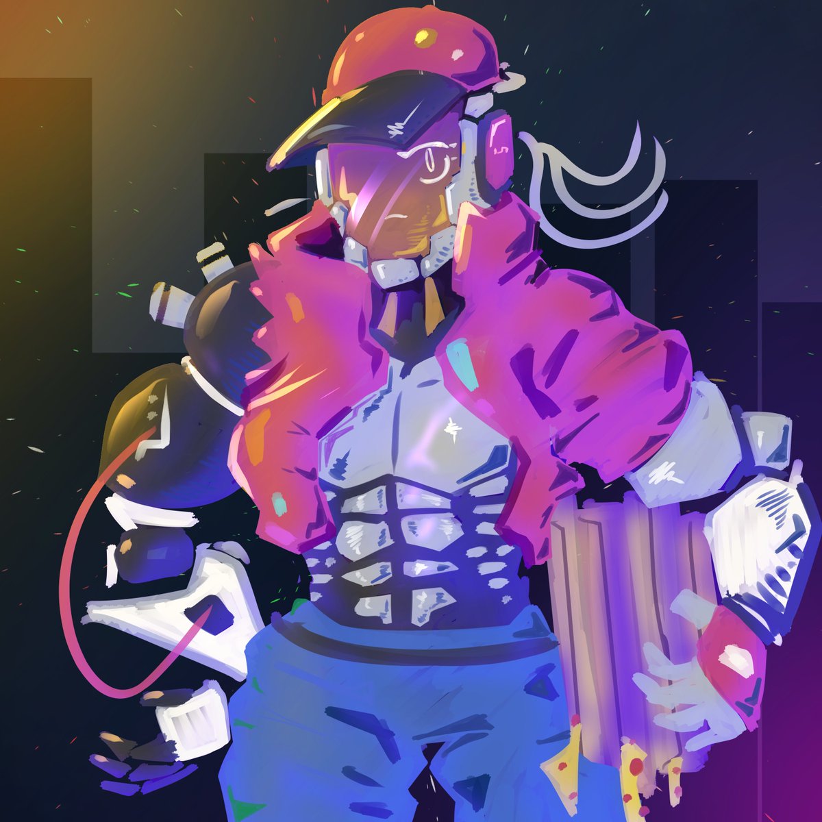 Caper2975's tweet photo. Tried a week of coloured drawings, here's the best of the batch, and of each of my silly characters.
#OCart #DigitalArt #RobotArt https://t.co/MD0dCHOfrW