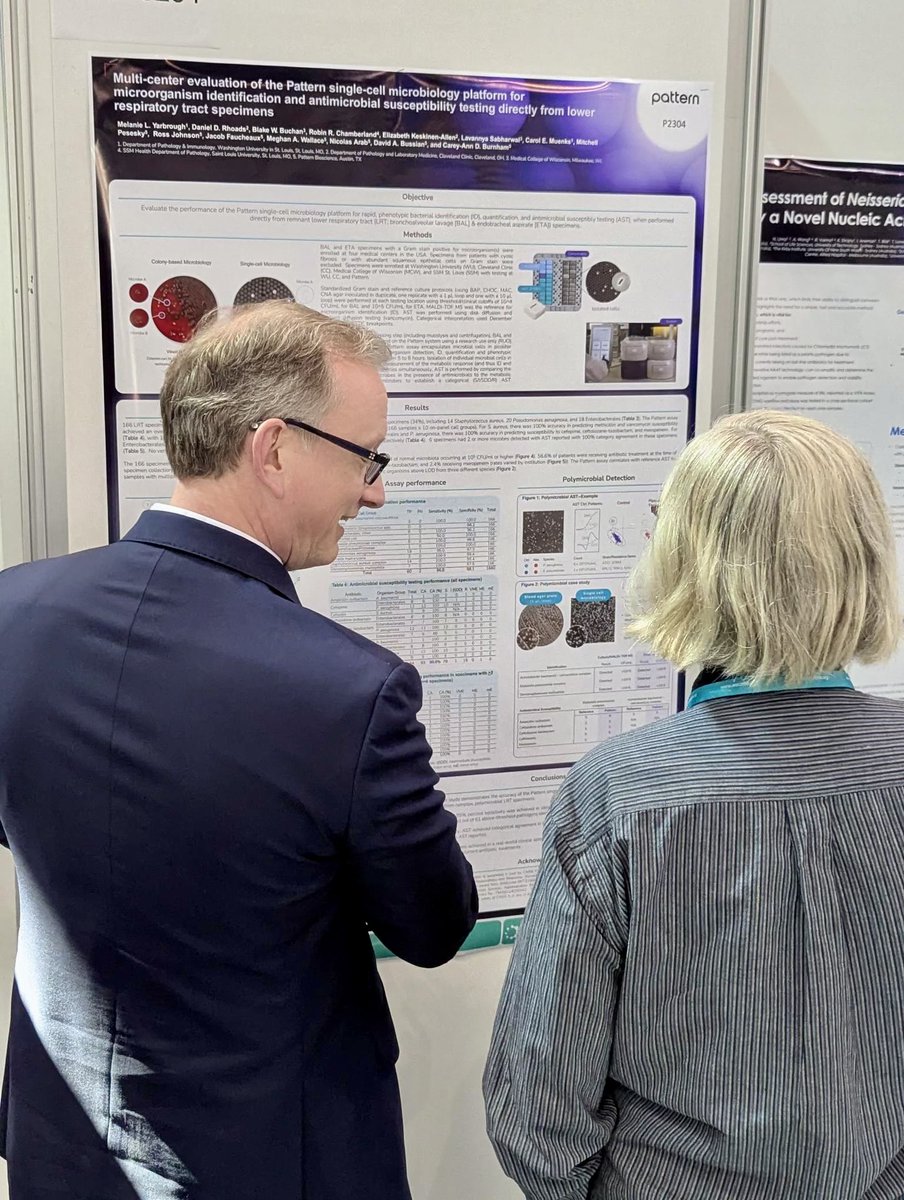 Pattern Bioscience (@patternbio) on Twitter photo Thanks to everyone who stopped by our poster at #ESCMIDGlobal today! Great to connect and share our latest preclinical data—highlighting excellent direct-from-specimen ID/AST performance. Thanks to everyone who stopped by our poster at #ESCMIDGlobal today! Great to connect and share our latest preclinical data—highlighting excellent direct-from-specimen ID/AST performance.