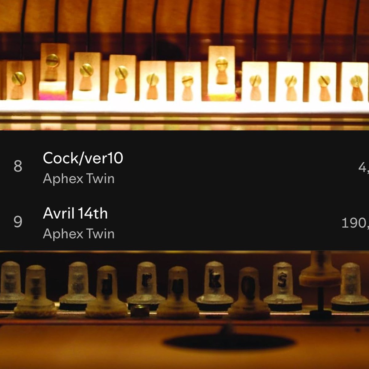 RamonPang's tweet photo. happy avril 14th to all who celebrate. the real genius of aphex is revealed when you realize why these 2 tracks are right next to each other on the tracklist https://t.co/quTuUuUXTH
