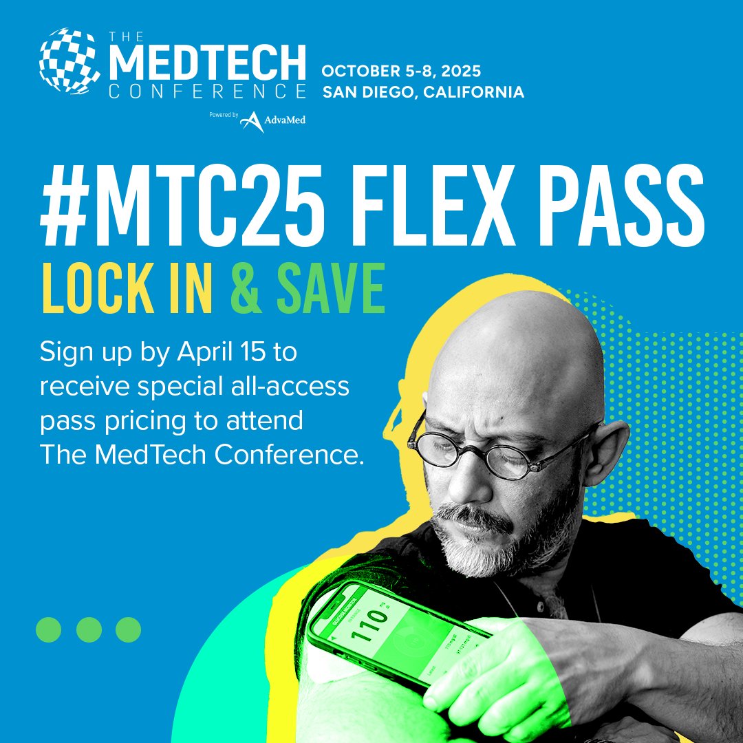 MedTech Strategist | MedTech's Most Trusted Source (@medtechstrat) on Twitter photo #ICYMI: MedTech Strategist is a proud #MTC25 partner! Join us at <a href="/MedTechCon/">The MedTech Conference</a>, Oct 5–8 in San Diego. Sign up by April 15 for a no-commitment Flex Pass—lowest rate, full access, 4 days. Don’t miss this! 🔗 lnkd.in/gYAHeg7B #ICYMI: MedTech Strategist is a proud #MTC25 partner! Join us at <a href="/MedTechCon/">The MedTech Conference</a>, Oct 5–8 in San Diego. Sign up by April 15 for a no-commitment Flex Pass—lowest rate, full access, 4 days. Don’t miss this! 🔗 lnkd.in/gYAHeg7B