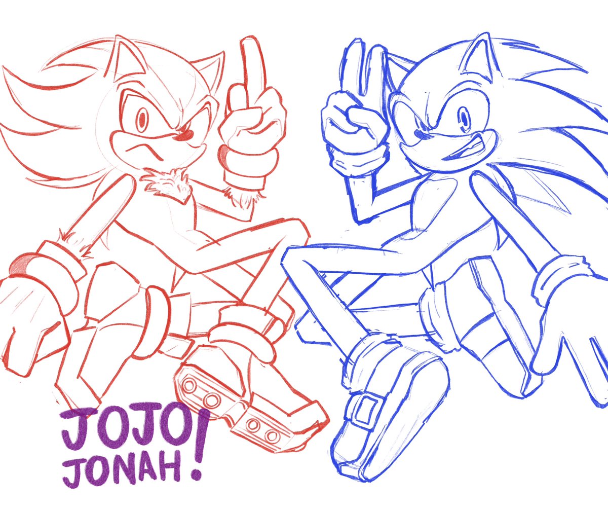 ive been really practicing drawing these losers the past couple of days and I think I am finally happy with how to draw them! #sonic #shadow