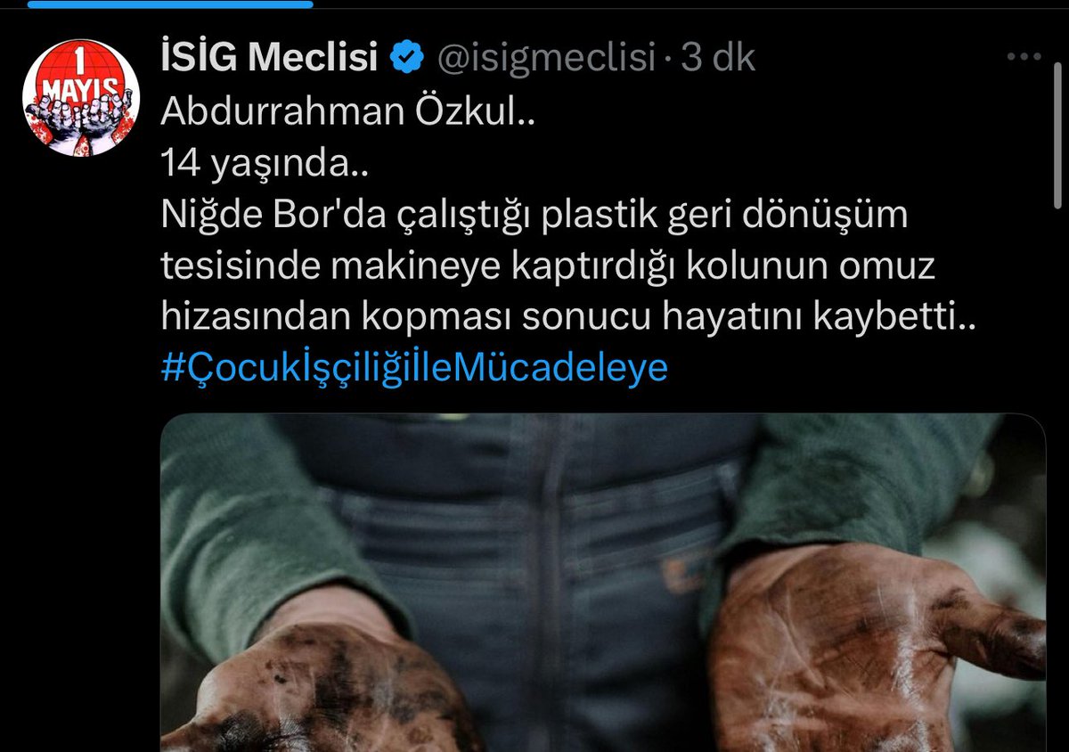 denizkarakusu's tweet photo. bugün 14 yaşında iki çocuk iş cinayetinde hayatını kaybetti. kapitalizm çocukları önce işçileştirip, sonra öldürüyor. her gün ölü çocuklarla büyüyor bu ülke. https://t.co/utQ5O9xv26