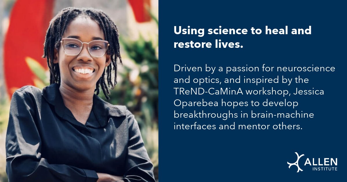 Last year, Jessica Oparebea was joined students from across the African continent at TReND-CaMinA - a computational neuroscience workshop offered by <a href="/TReNDinAfrica/">TReND in Africa</a>. Inspired by her experience, she is hosting her own webinar to help others.

🔗 alleninstitute.org/news/jessica-o…