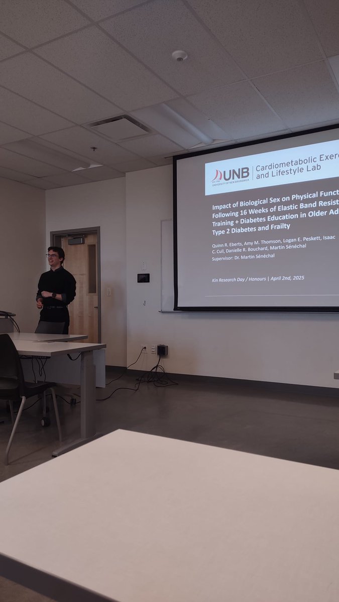 CELLAB (@unb_cellab) on Twitter photo CELLAB Honours student, Quinn Eberts, presenting his undergrad thesis at the 2025 <a href="/KinUNB/">UNB Kinesiology</a> Honours Research Day!📊🧠 With his project, he contributed valuable insight and energy to the lab.
Congrats to Quinn on all of his hard work! 👏💥 CELLAB Honours student, Quinn Eberts, presenting his undergrad thesis at the 2025 <a href="/KinUNB/">UNB Kinesiology</a> Honours Research Day!📊🧠 With his project, he contributed valuable insight and energy to the lab.
Congrats to Quinn on all of his hard work! 👏💥
