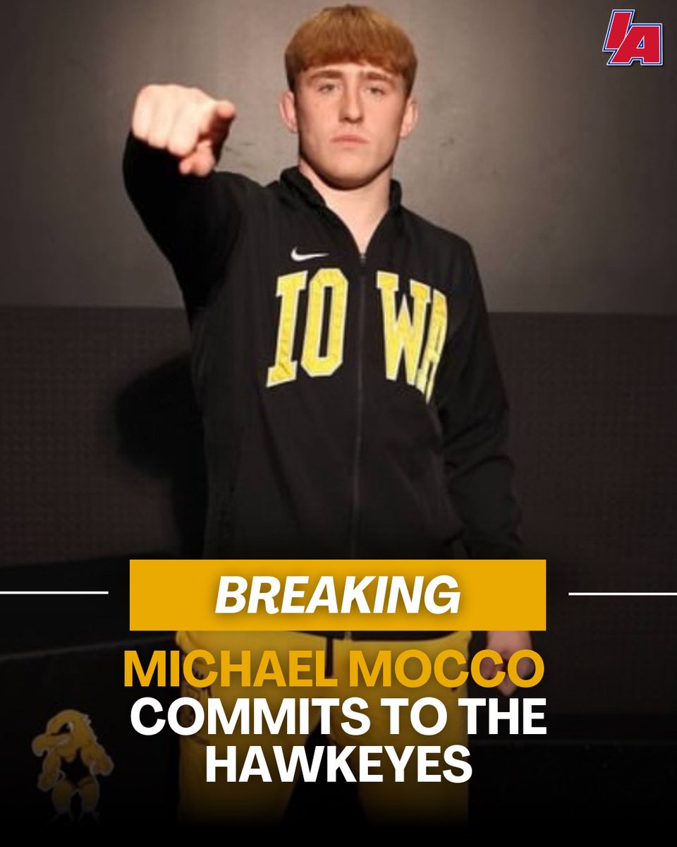 BREAKING: Huge news for the Hawkeyes as they have secured the commitment of their heavyweight of the future. 

Michael Mocco, #8 in the class of 2026 and son of former NCAA champion Steve Mocco, has given his verbal to Iowa