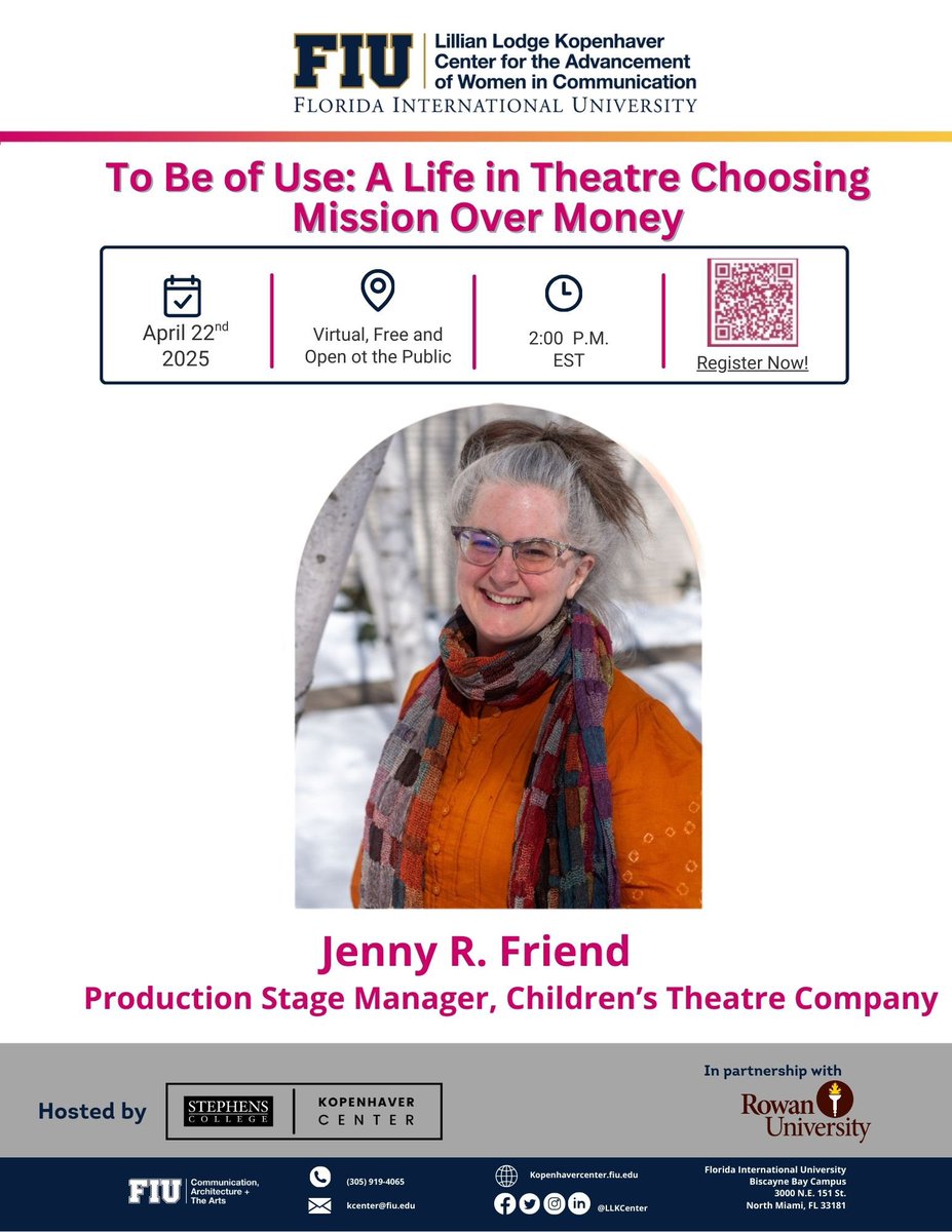 Join us on Apr 22, 2025 for an inspiring conversation w/ Jenny R. Friend, a leader in the world of theatre. With nearly 2 decades of experience as the Production Stage Manager at the Children’s Theatre Company in Minneapolis, Jenny brings knowledge, heart, &amp;  wisdom to the stage.