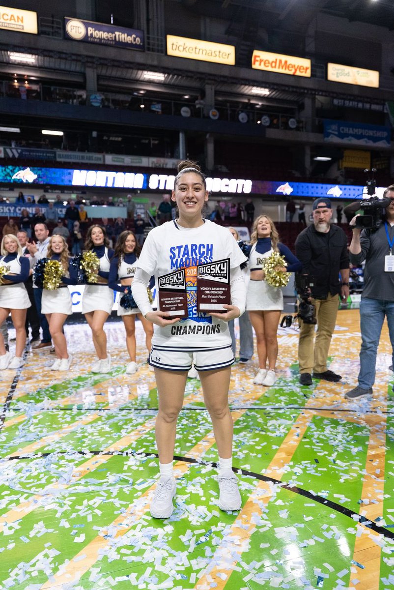 Montana State WBB (@msubobcatswbb) on Twitter photo It was a historic year in the Blue and Gold for <a href="/moralesme08/">Esmeralda Morales</a> 💙💛
• Big Sky MVP
• Big Sky Tournament MVP
• Big Sky Champion
• All-American
• Combine Invite
The story is still being written and we can’t wait to see who gives her a shot at the next level 😼
#GoCatsGo It was a historic year in the Blue and Gold for <a href="/moralesme08/">Esmeralda Morales</a> 💙💛
• Big Sky MVP
• Big Sky Tournament MVP
• Big Sky Champion
• All-American
• Combine Invite
The story is still being written and we can’t wait to see who gives her a shot at the next level 😼
#GoCatsGo