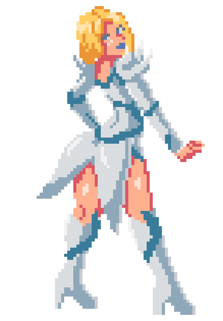 A simple Emma Frost #pixelart I did for fun.
Remember my #commissions are open. *wink wink*