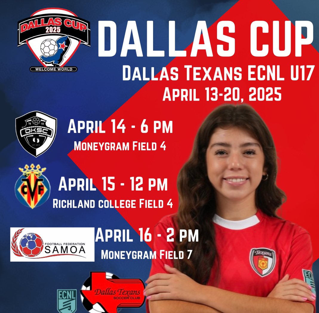Lily Marquez (@lilymarquez2026) on Twitter photo Back on the field with my team for our first game of <a href="/dallascup/">Dallas Cup ⚽️</a>! <a href="/texans08gECNL/">dallastexans_2008g_ecnl_</a> <a href="/ArmyWP_WSoccer/">Army Women's Soccer</a> <a href="/TracyChao1/">Tracy Chao</a> <a href="/tori_ball/">Tori Ball</a> <a href="/Kerryedwards00/">Kerry Edwards</a> <a href="/PrepSoccerTX/">Prep Soccer Texas</a> <a href="/ImYouthSoccer/">ECNL/GA/Recruiting/College Soccer</a> <a href="/CoastRecruits/">Coast 2 Coast Recruits</a> Back on the field with my team for our first game of <a href="/dallascup/">Dallas Cup ⚽️</a>! <a href="/texans08gECNL/">dallastexans_2008g_ecnl_</a> <a href="/ArmyWP_WSoccer/">Army Women's Soccer</a> <a href="/TracyChao1/">Tracy Chao</a> <a href="/tori_ball/">Tori Ball</a> <a href="/Kerryedwards00/">Kerry Edwards</a> <a href="/PrepSoccerTX/">Prep Soccer Texas</a> <a href="/ImYouthSoccer/">ECNL/GA/Recruiting/College Soccer</a> <a href="/CoastRecruits/">Coast 2 Coast Recruits</a>