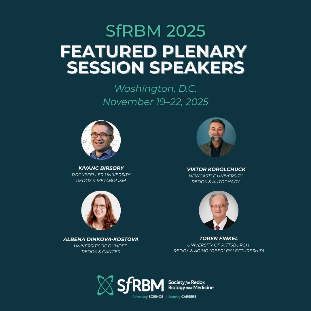 SFRBM's tweet photo. Check out the Featured Plenary Session speakers for the SfRBM 2025 Conference in Washington, DC! ✨ Don’t miss this powerhouse lineup. #SfRBM2025 #RedoxBiologyhttps://tinyurl.com/5faxuanh https://t.co/SLzftMvF2c