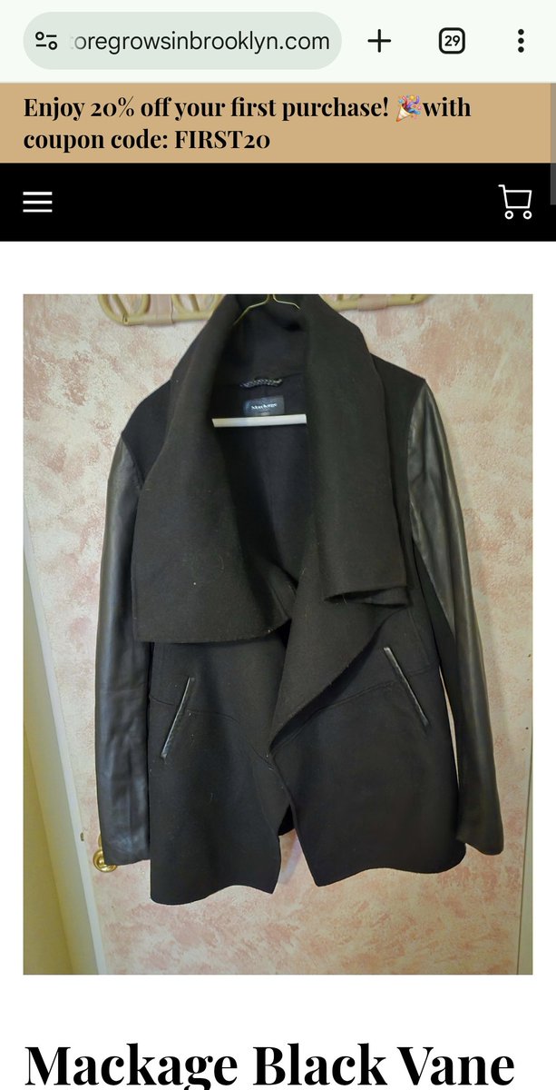 BKThriftStore's tweet image. #Mackage #coat #cashmere #wool 
#thrift #thriftstore #Discounts
athriftstoregrowsinbrooklyn.com
