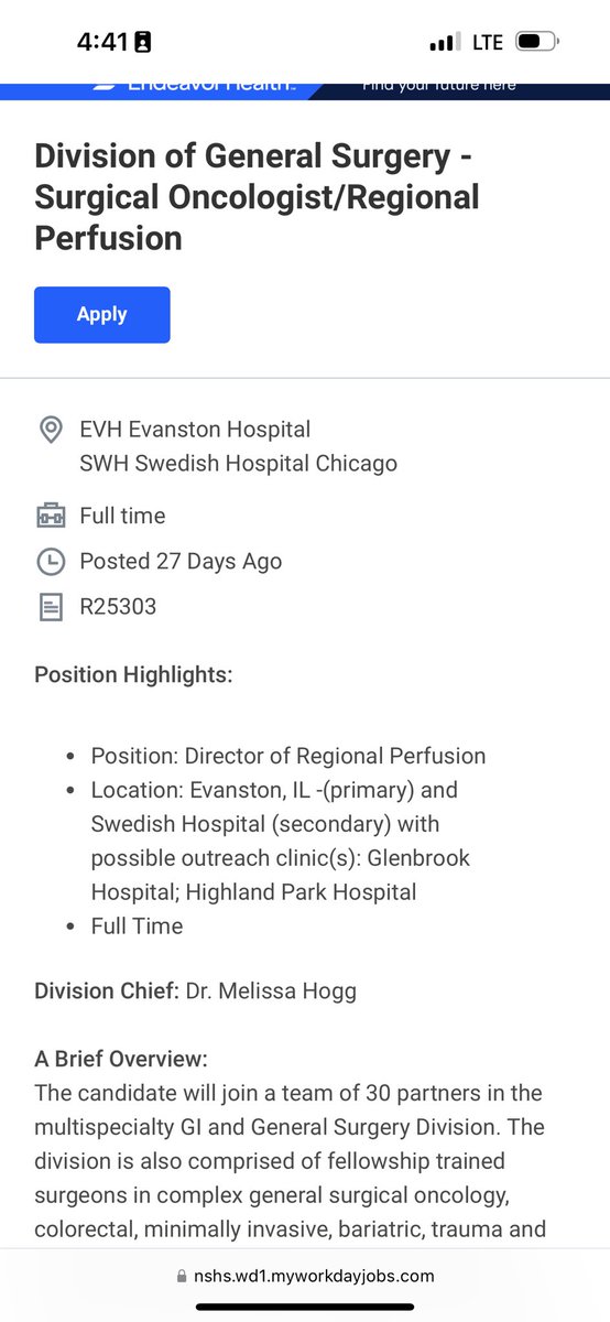 Melissa Hogg (@hoggndmd) on Twitter photo Looking for <a href="/SocSurgOnc/">Society of Surgical Oncology</a> trained General and GI surgical oncologist for non-HPB position - HIPEC, NET, Sarcoma, melanoma, etc
nshs.wd1.myworkdayjobs.com/en-US/ns-eeh/j…
<a href="/SAGES_Updates/">SAGES is in Tampa in 2026!</a> <a href="/AcademicSurgery/">Assoc4AcademicSurgery</a> <a href="/SSATNews/">SSAT</a> <a href="/AmColSurgCancer/">ACS Cancer Programs</a>
🎓 Assistant or Associate Professor level
🎓 Fresh grads welcome Looking for <a href="/SocSurgOnc/">Society of Surgical Oncology</a> trained General and GI surgical oncologist for non-HPB position - HIPEC, NET, Sarcoma, melanoma, etc
nshs.wd1.myworkdayjobs.com/en-US/ns-eeh/j…
<a href="/SAGES_Updates/">SAGES is in Tampa in 2026!</a> <a href="/AcademicSurgery/">Assoc4AcademicSurgery</a> <a href="/SSATNews/">SSAT</a> <a href="/AmColSurgCancer/">ACS Cancer Programs</a>
🎓 Assistant or Associate Professor level
🎓 Fresh grads welcome