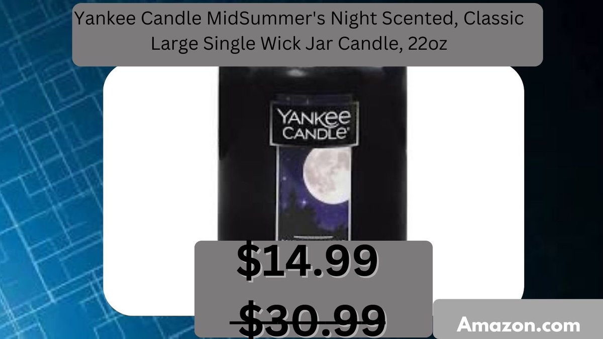 DealHunterHQ21's tweet photo. Deal find! The Yankee Candle MidSummer’s Night Large Jar Candle (22oz) is on sale — a bold, masculine scent with notes of musk, patchouli, sage, and mahogany. Long-lasting and classic.

Link: https://t.co/GR82bGZBrP https://t.co/ogkRxDwX4y
