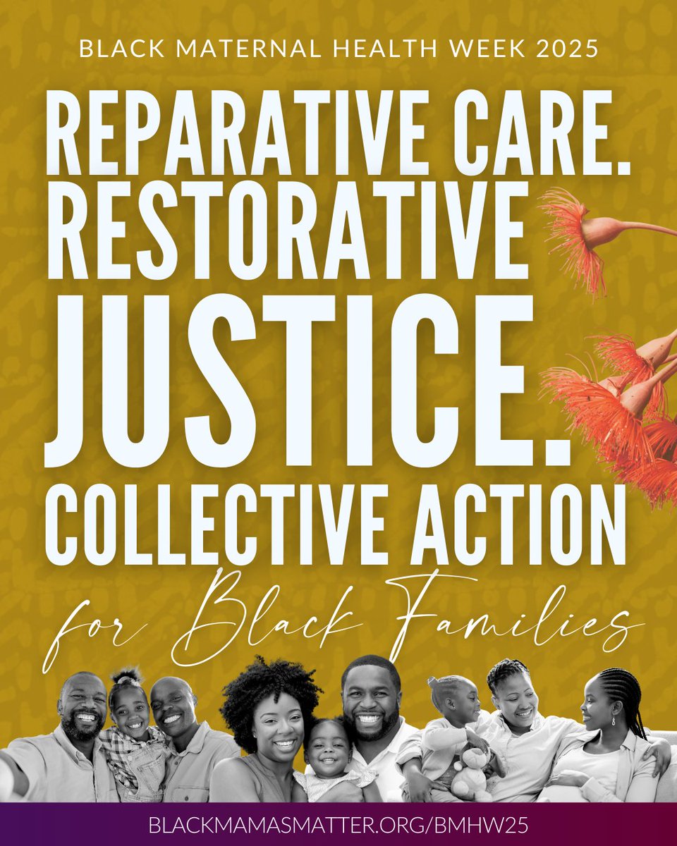 This #BMHW25, we’re honoring legacies, healing, and driving change. Black Mamas deserve equitable, affirming care + community-led solutions. 🖤

Join us + <a href="/BlkMamasMatter/">Black Mamas Matter Alliance</a> to uplift policies that help Black families thrive. #BlackMaternalHealth