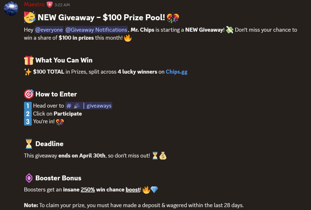 roginnnn's tweet photo. 100 $USDT giveaway is now live!

- Join the @chipsgg Discord server
https://t.co/4tyPP30SrA
- Head over to the #🎉│giveaways channel
- And smash that Participate button to enter. That’s it you’re in, easy peasy. https://t.co/pgaOlJ7hPb