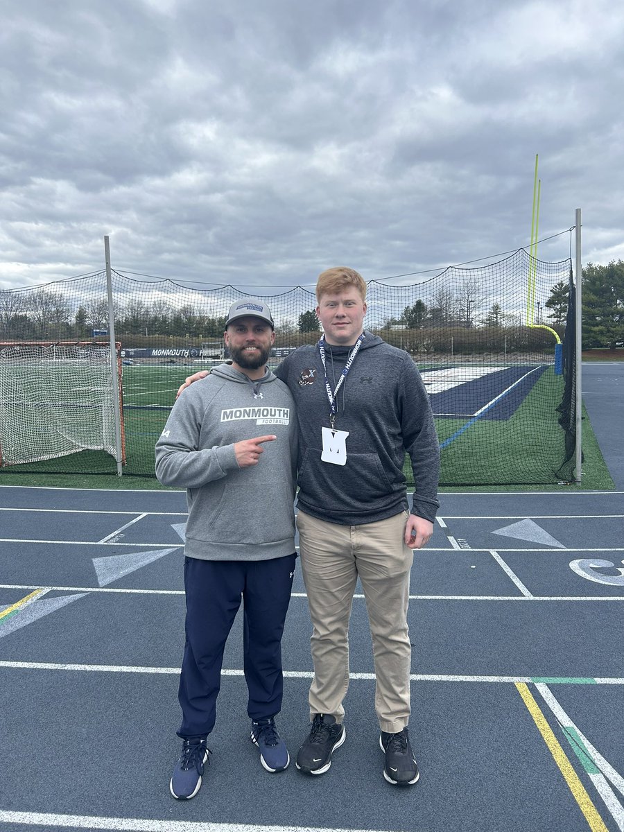 Jackson Lent (@jacksonlent_) on Twitter photo Thank you <a href="/CoachJeffGallo/">Coach Jeff Gallo</a>, and <a href="/JimRobertsonQB/">Coach Robertson</a> for having me on campus yesterday at <a href="/MUHawksFB/">Monmouth Football</a>’s junior day! I enjoyed watching the team scrimmage and the offense dominate!
<a href="/JonathanWholley/">Coach Jon Wholley</a> <a href="/AOF_Football/">AOF Football</a> <a href="/_DomDeFalco/">Dominic DeFalco</a> <a href="/CoachRennison/">Jay Rennison, CSCS</a> <a href="/JosephLozito/">Joseph Lozito</a> Thank you <a href="/CoachJeffGallo/">Coach Jeff Gallo</a>, and <a href="/JimRobertsonQB/">Coach Robertson</a> for having me on campus yesterday at <a href="/MUHawksFB/">Monmouth Football</a>’s junior day! I enjoyed watching the team scrimmage and the offense dominate!
<a href="/JonathanWholley/">Coach Jon Wholley</a> <a href="/AOF_Football/">AOF Football</a> <a href="/_DomDeFalco/">Dominic DeFalco</a> <a href="/CoachRennison/">Jay Rennison, CSCS</a> <a href="/JosephLozito/">Joseph Lozito</a>