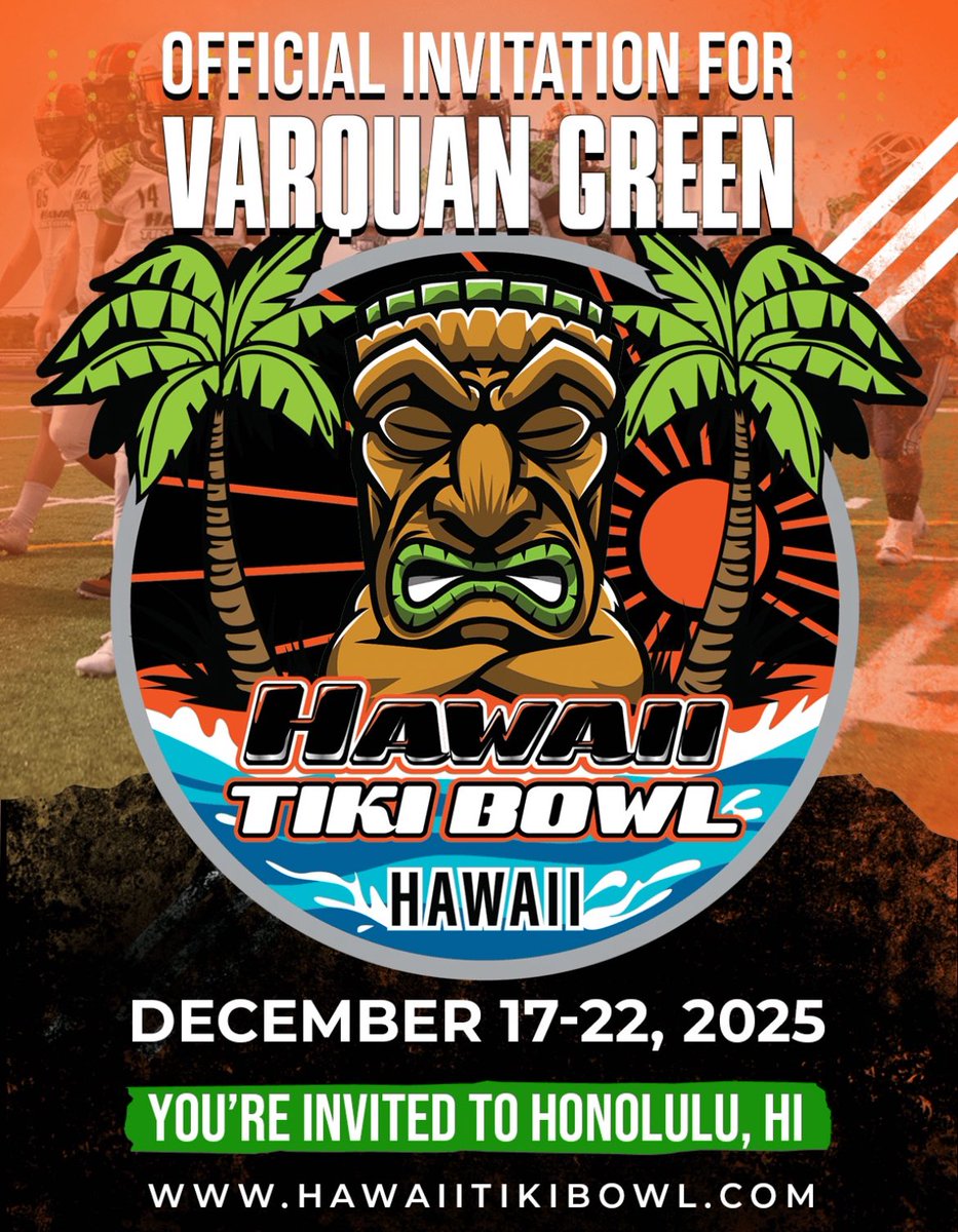 Thank you <a href="/HawaiiTikiBowl/">Hawaii Tiki Bowl</a> for the Bowl game invite 🙏🏾🌴