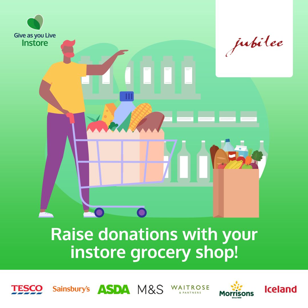 🫶 We are always extremely grateful to those who support the work of #TheJubileeTrust. You can raise free donations for us thanks to Give as you Live Instore's handy reloadable cards and e-vouchers. Sign up now!  instore.giveasyoulive.com/charity/jubile… 🎁