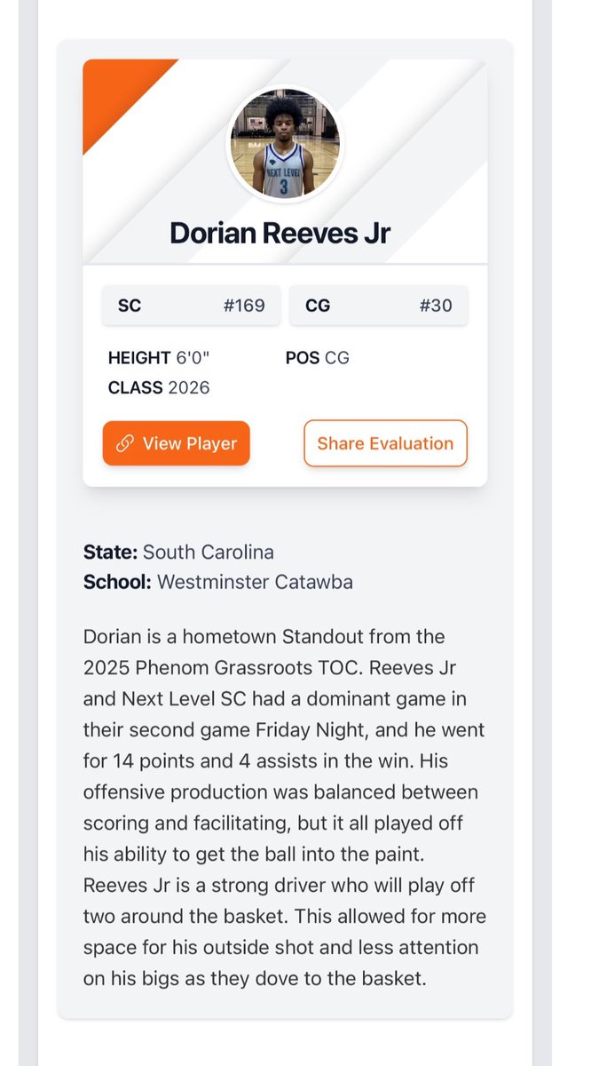 Next Level SC (@thenextlevelsc) on Twitter photo Strong, 🔒 down physical defender and can score at all 3 levels. Came up big on multiple occasions this weekend <a href="/Phenom_Hoops/">Phenom Hoop Report</a> <a href="/dorian3reeves/">Dorian Reeves</a> Strong, 🔒 down physical defender and can score at all 3 levels. Came up big on multiple occasions this weekend <a href="/Phenom_Hoops/">Phenom Hoop Report</a> <a href="/dorian3reeves/">Dorian Reeves</a>