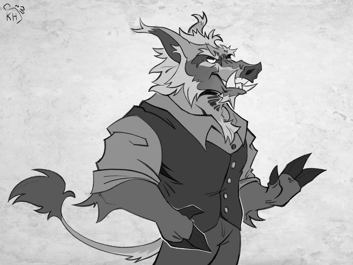 carbonrodent's tweet image. Two grayscale commissions for peeps on instagram.