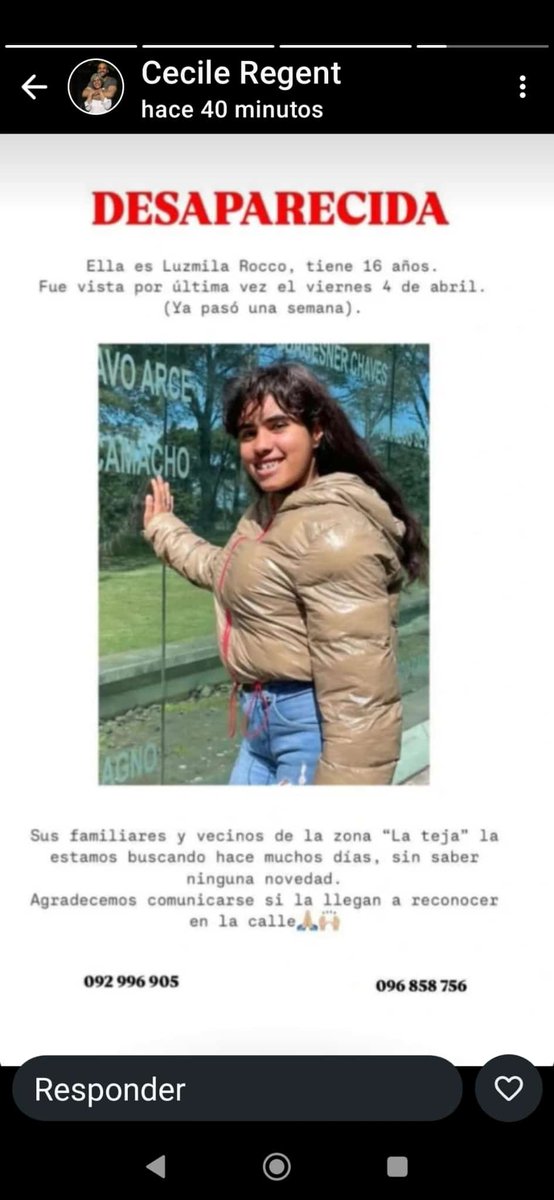 LA ESTÁN BUSCANDO
AYUDA. A RT CON TODO X FAVOR