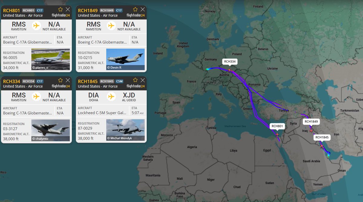 While the majority of flights transferring air-defense assets from U.S. Indo-Pacific Command (INDOPACOM) to the Middle East appear to have ceased and both the United States as well as Iran claim that nuclear talks are going well; the large-scale airlift of military equipment to
