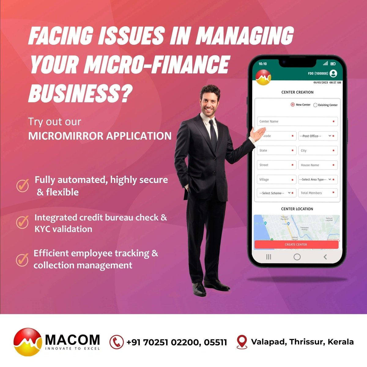 macomevolv's tweet image. Choose our Micro Finance Application - Micro Mirror, to manage your business activities efficiently with Fully digitalized process.

For more details, visit macomsolutions.com 

#microfinanceapp 
#microfinancecompany
#financemanagement
#macombcounty