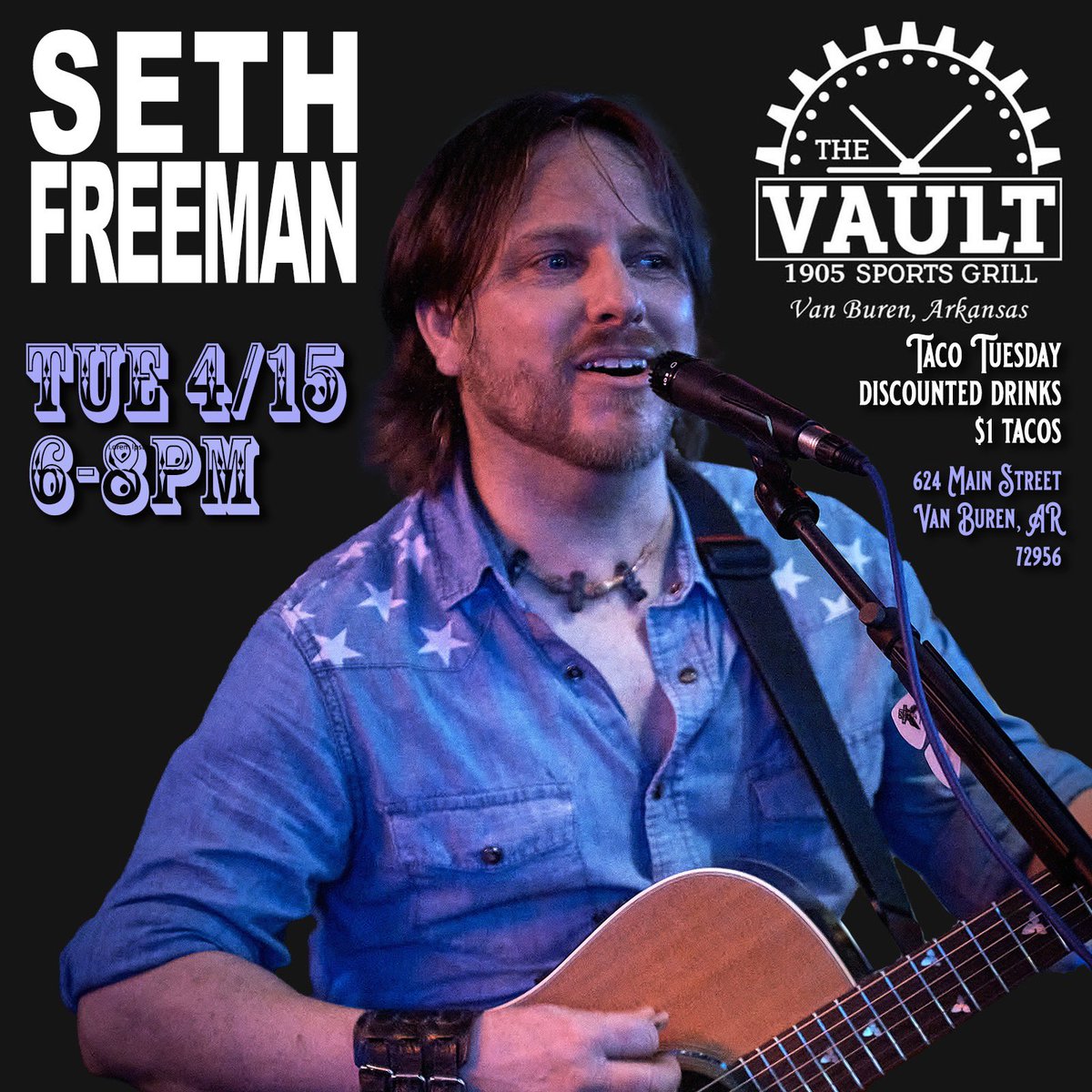 SethFreeman's tweet photo. The Vault 1405 Van Buren AR Tuesday 4/15/25 https://t.co/JpmwXNXf9k
