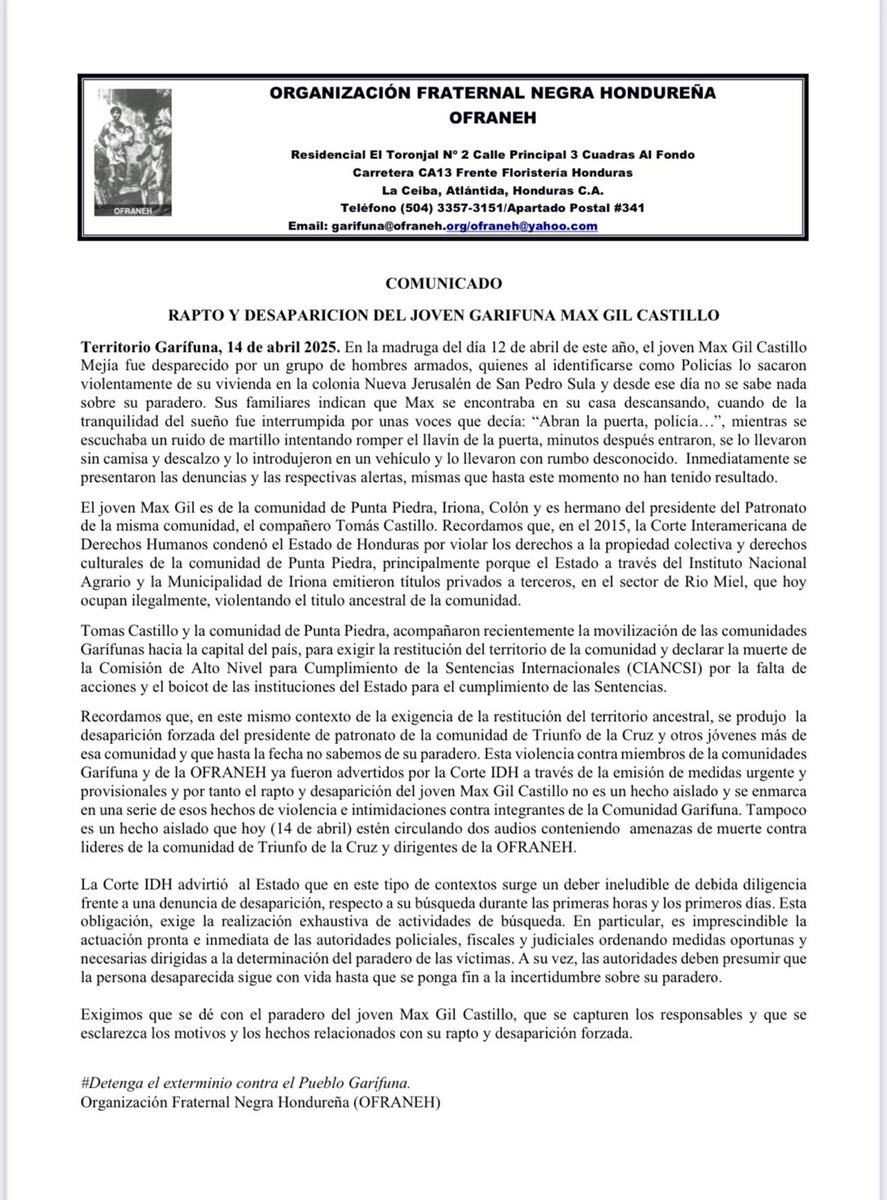 Miriam Miranda tweet media