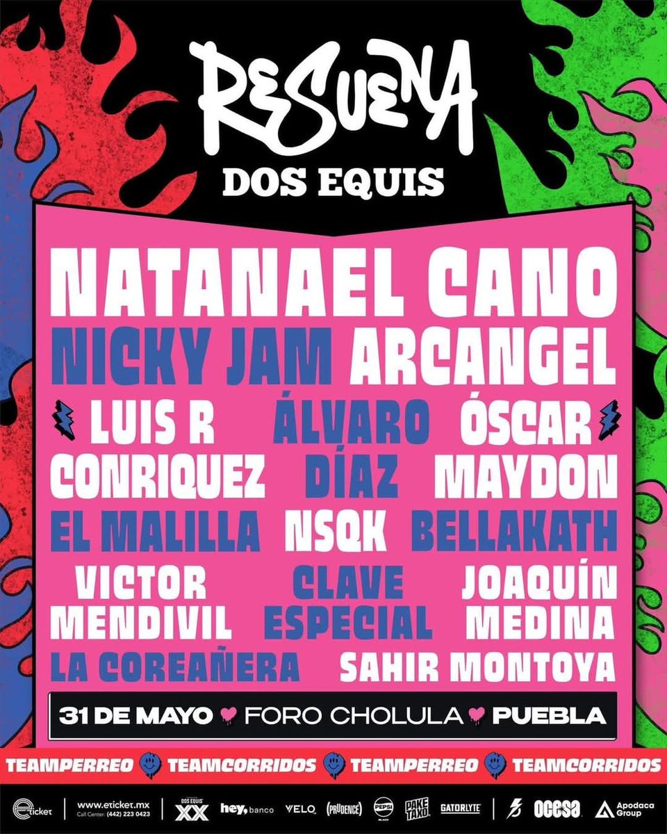 pueblabla's tweet photo. @resuenadosequis 31 de mayo en el Foro Cholula!!!

Venta de Boletos en e-ticket 

@ApodacaGroup @ocesa_total @eticket https://t.co/8wT0gaI4hG