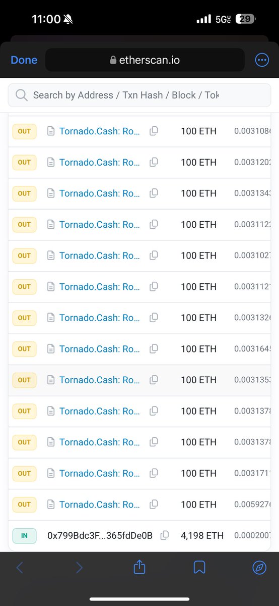 ApexHex369's tweet photo. RH just sent 7 million dollars worth of eth to an address and is now trading cashing out 100 eth per to several different wallets. Have fun timing his buys. https://t.co/sA6983ZEqG