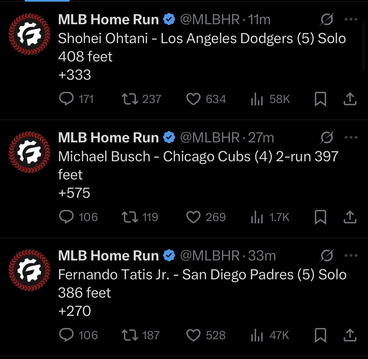 TjaysPicks's tweet photo. CALLED ALL 3 HOMERS In A ROW💰💰💰💎💎 https://t.co/0zUTzRPpCY