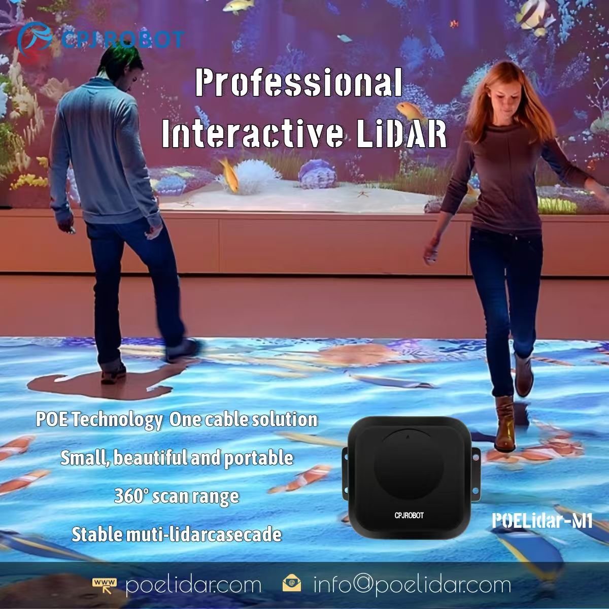 CPJROBOT's tweet image. 🌍 Revolutionizing Interactive Experiences with LiDAR Technology 🌍
From mesmerizing floor displays to immersive environments, LiDAR creates dynamic interactions that transform the way we experience the world around us. 
info@poelidar.com
#LiDAR #InteractiveTechnology