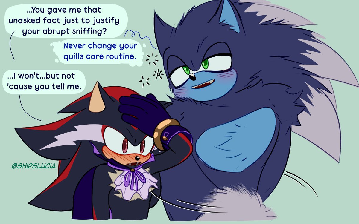 ShipsLucia's tweet photo. 🐺: Sabes...la lavanda ayuda con el estrés.
[olfatea agresivamente]
🦇: ...¿me diste ese dato que no pedí solo para justificar tu abrupto olfateo?
🐺: Nunca cambies tu rutina de cuidado de púas~
🦇: ...No lo haré...pero no porque tu me lo digas.
#Sonadow #Werehog #Vampire https://t.co/jLWamHoelp
