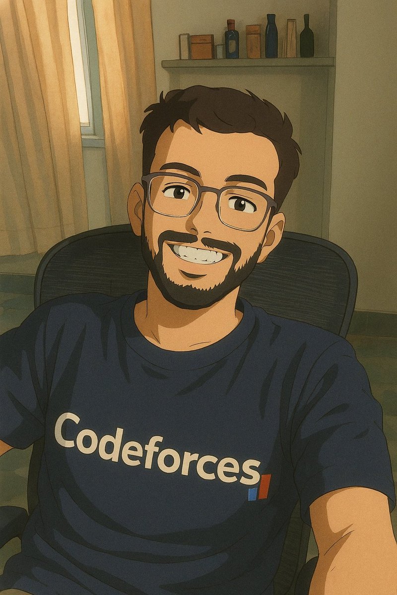 Akashdeep_K15's tweet photo. Hello, someone up for Codeforces? 😬

(I know ghibli trend is over, nvm I tried it for the first time 😭) https://t.co/mBAL9Y7JeN