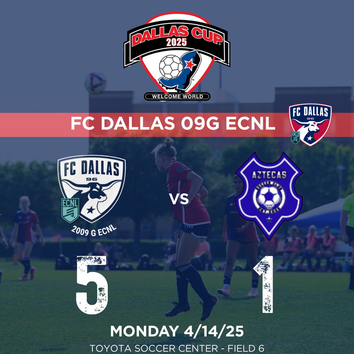 FC Dallas 2009G ECNL (U16) (@fcdallas09gecnl) on Twitter photo Itโs so good to be back on the pitch together. Day 1๏ธโฃat <a href="/dallascup/">Dallas Cup โฝ๏ธ</a> ended with another team win. #DTID
Scoresheet:
โฝ๏ธโฝ๏ธ <a href="/laylaiglesias19/">Layla Iglesias</a>
โฝ๏ธ <a href="/kacycorcoran15/">kacy corcoran</a>
โฝ๏ธ <a href="/jordanheathcock/">jorrrrrdan</a>
โฝ๏ธ <a href="/TayleeWood44/">Taylee Wood</a>
๐
ฐ๏ธ <a href="/catedemoor10/">Catelyn de Moor</a>
๐
ฐ๏ธ @amirakamara09
๐
ฐ๏ธ @zoe_puente7
@fcdgirlsecnl | <a href="/ECNLgirls/">ECNL Girls</a> Itโs so good to be back on the pitch together. Day 1๏ธโฃat <a href="/dallascup/">Dallas Cup โฝ๏ธ</a> ended with another team win. #DTID
Scoresheet:
โฝ๏ธโฝ๏ธ <a href="/laylaiglesias19/">Layla Iglesias</a>
โฝ๏ธ <a href="/kacycorcoran15/">kacy corcoran</a>
โฝ๏ธ <a href="/jordanheathcock/">jorrrrrdan</a>
โฝ๏ธ <a href="/TayleeWood44/">Taylee Wood</a>
๐
ฐ๏ธ <a href="/catedemoor10/">Catelyn de Moor</a>
๐
ฐ๏ธ @amirakamara09
๐
ฐ๏ธ @zoe_puente7
@fcdgirlsecnl | <a href="/ECNLgirls/">ECNL Girls</a>