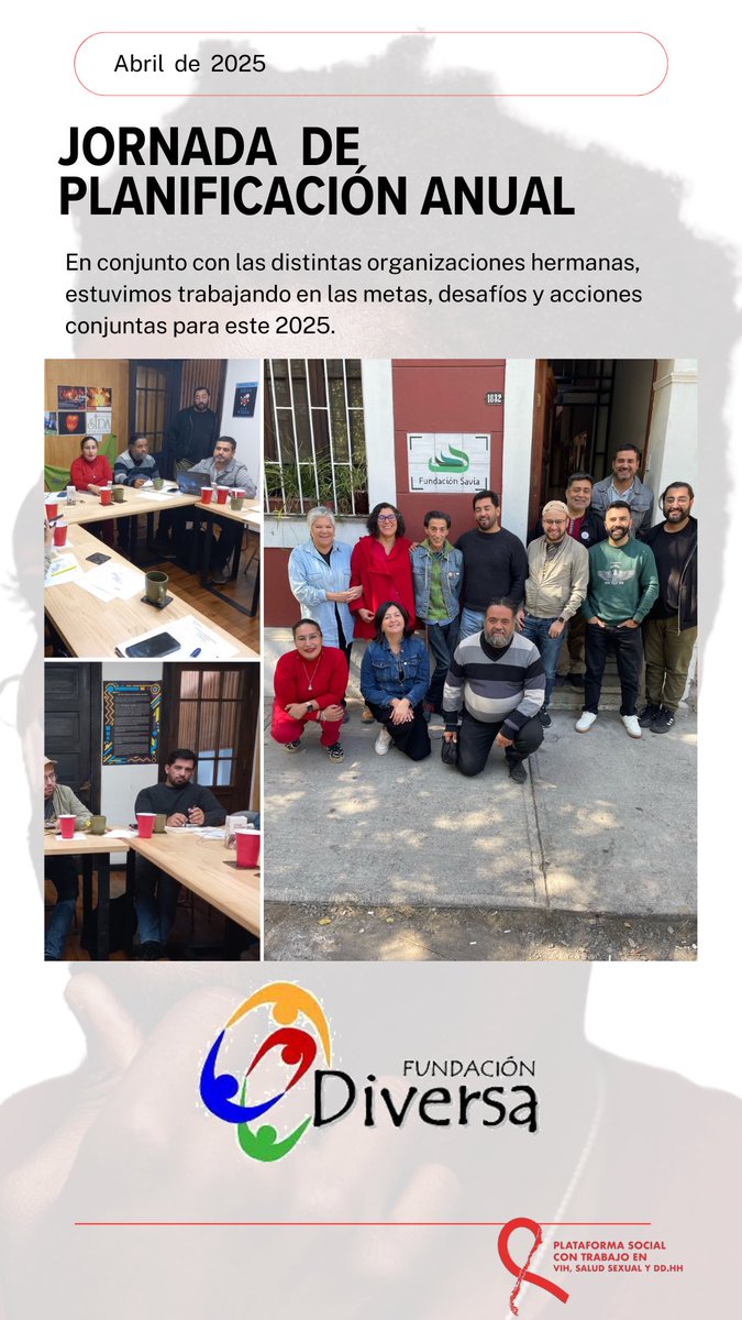 Participación de <a href="/FDiversa/">Fundación Diversa</a> en jornada de planificación anual  de la plataforma social con trabajo en VIH, salud sexual y DD.HH. 
#VIH 
#SIDA
#PrEP
#SaludSexual 
#Fundaciones