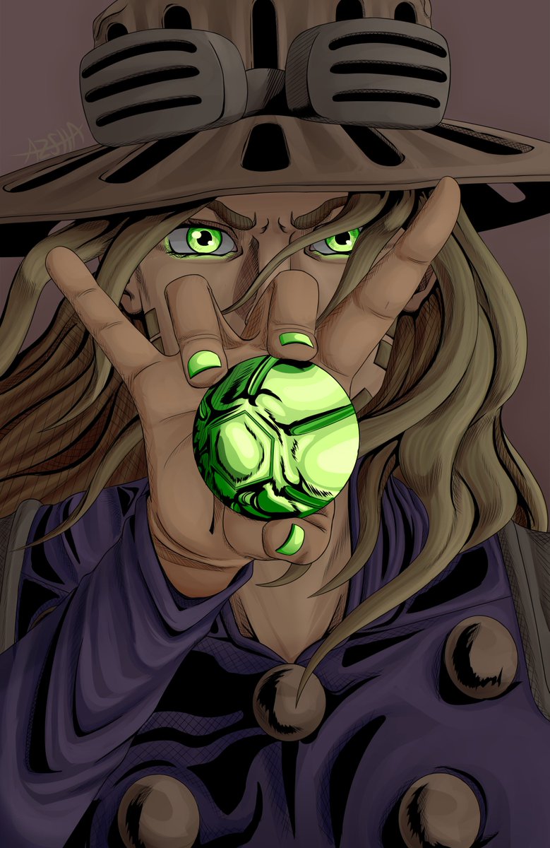 Azsha_8's tweet photo. Coming back from the dead just for the SBR anime announcement and to draw my son. (hyped as fuck)

#SBR #JoJosBizarreAdventure #jojo_anime #gyrozeppeli https://t.co/cYIVQF96uz