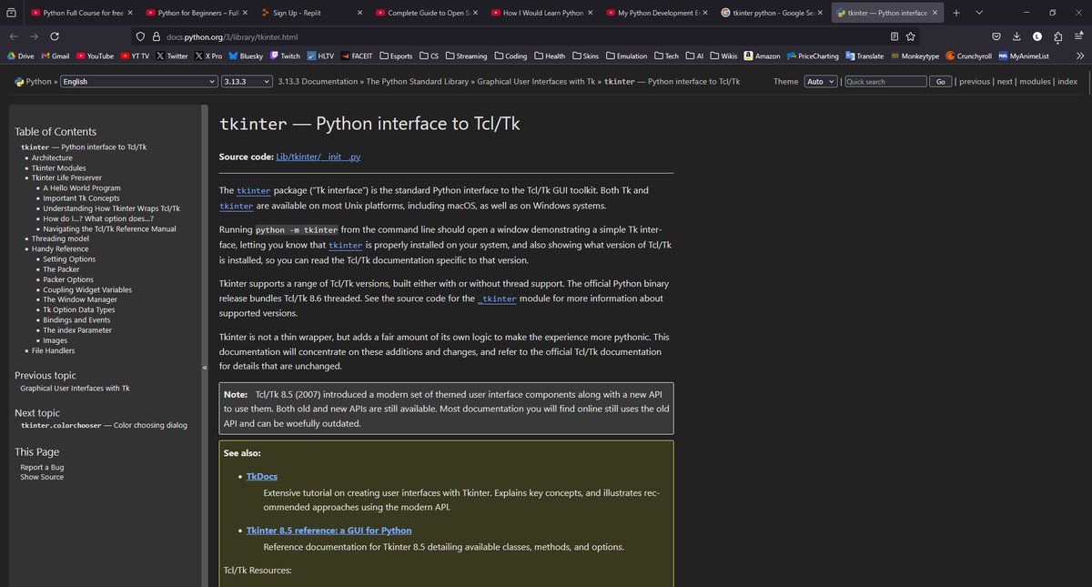 L1NKN_exe's tweet photo. #100DaysOfCode Day 8: Same as yesterday. Watched Python FCC tutorial on Youtube. this should be my last day of this video! Also fooled around in copilot and found out about the "tkinter" package and the "pyperclip" library to add stuff to the clipboard. https://t.co/O5ppsAFGh0