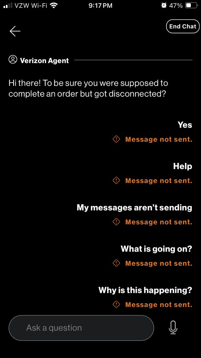 miryafa's tweet photo. @Verizon why does this keep happening? I’ve been talking to support for 2 hours and keep getting disconnected. Your app is awful https://t.co/MjQTr90ubW