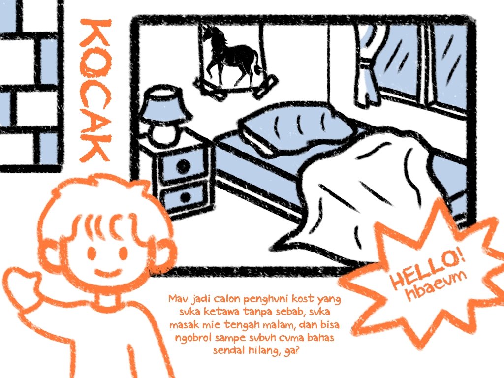 Siapa yang mau nyewa kos bareng akuu di <a href="/OAKOCAK/">OA KOCAK</a> ? ! Lalu, kita hadapi kehidupan yang penuh dengan ke-kocak-an ini bersama-sama. 💫