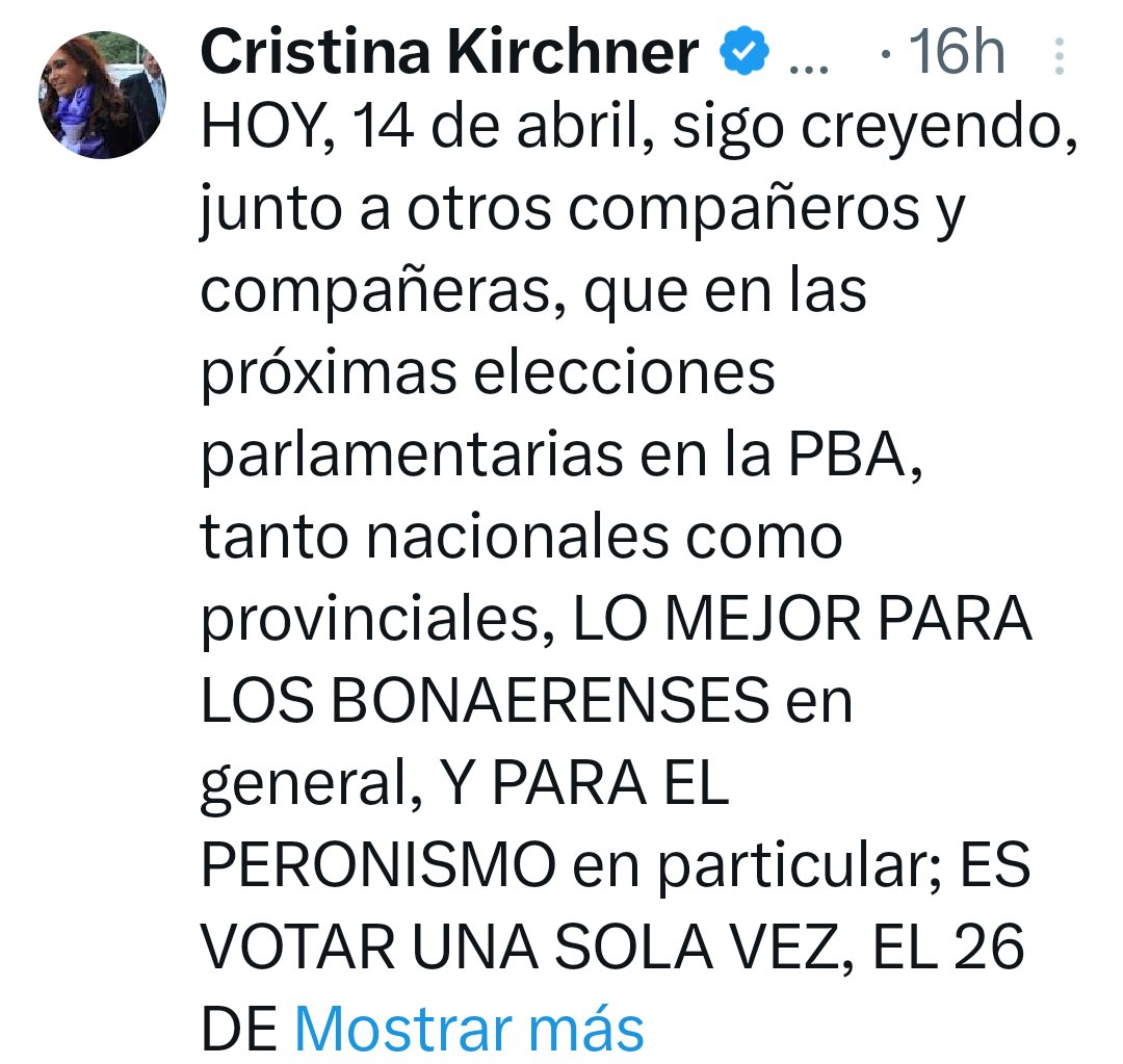 Lo mejor para los bonaerenses en general sería que después de 32 años de fundir a la provincia se llamen al silencio. Se comieron el asfalto, los patrulleros, los hospitales y las escuelas pero ahora son constitucionalistas...
#Karadura