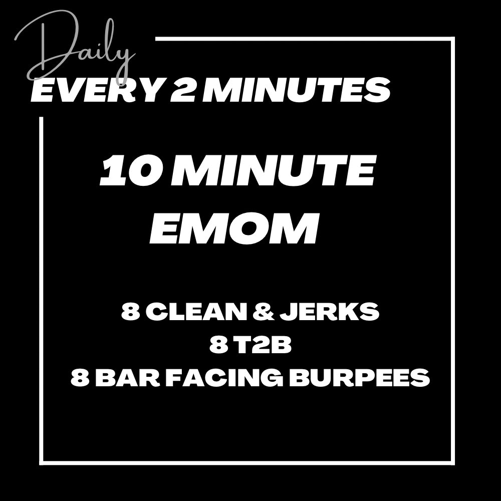 emomdaily's tweet photo. ❓Can you complete this EMOM❓

Every 2 Minutes On the Minute For 10 Minutes

8 Clean &amp; Jerks @ 62.5kg/43kg (135lbs/95lbs)
8 T2B
8 Bar Facing Burpees

#workoutoftheday #crossfit #crossfitgirls #crossfitwod #fitness https://t.co/GwzDwgCgon