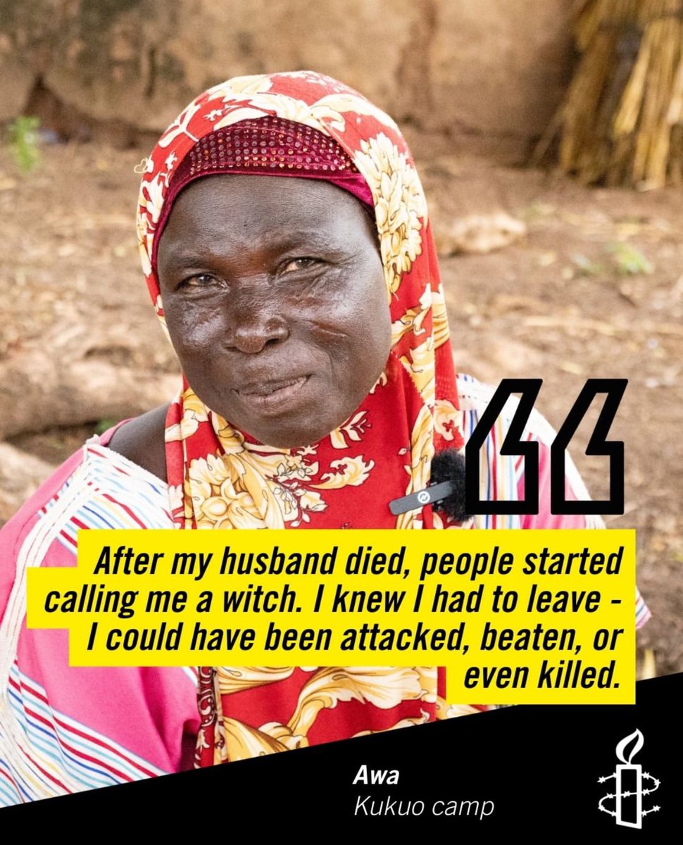 AmnestyNigeria's tweet photo. For decades, hundreds of women in the north of Ghana have been accused of witchcraft—a label that has stripped them of their homes, families, and dignity. https://t.co/cc6b6gh19c